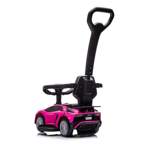 3-In-1 Licensed Lamborghini Aventador Ride-On Push Car with Detachable Parent Handle, Guardrails