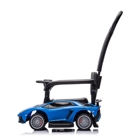 3-In-1 Licensed Lamborghini Aventador Ride-On Push Car with Detachable Parent Handle, Guardrails