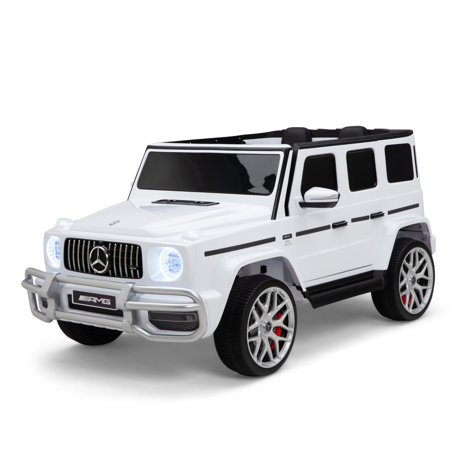 White 24V/4x4 Official Mercedes Benz G63 Ride On Car with RC