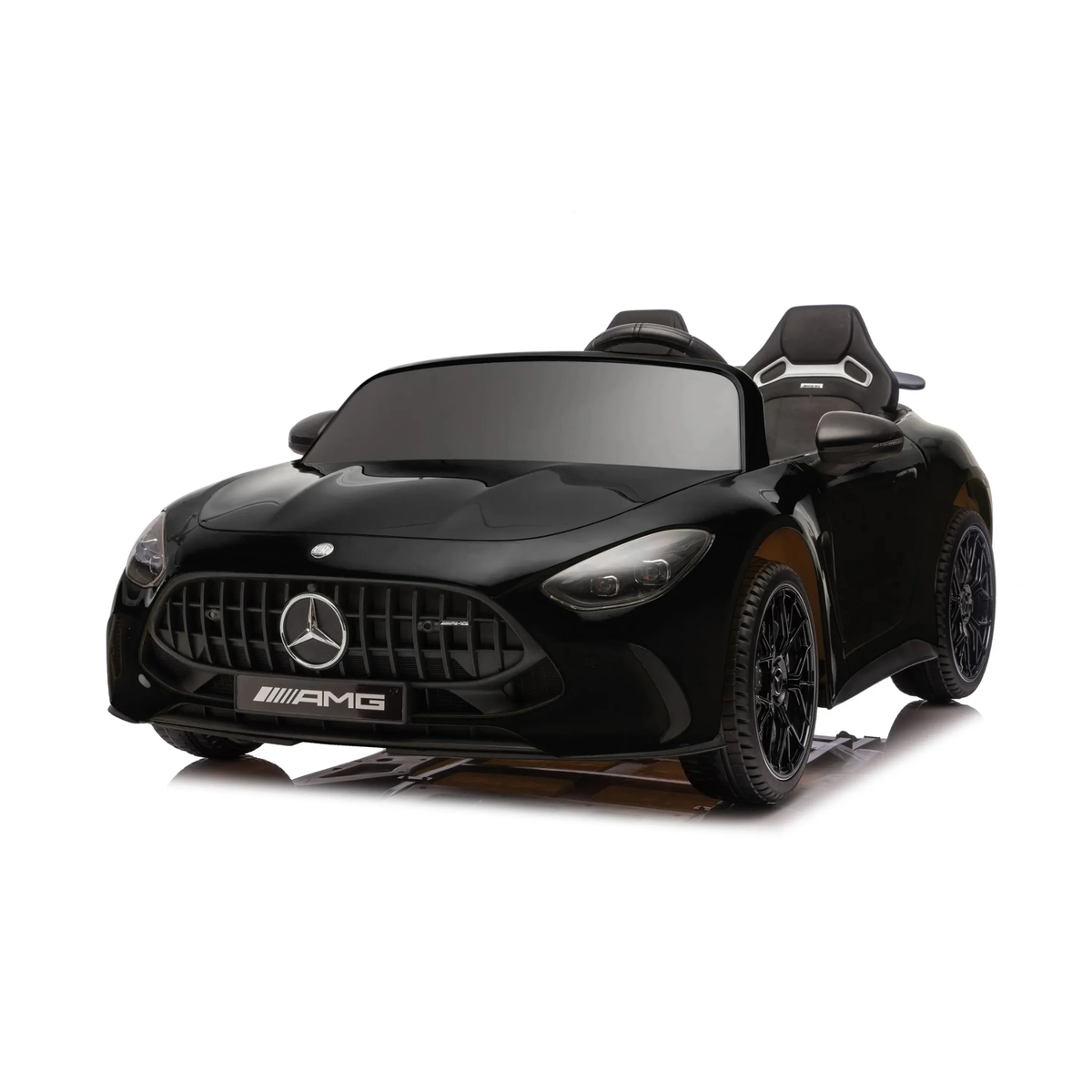 Black 24V Mercedes AMG GT63 2-Seater Ride-On Car with EVA Tires, Music, Remote
