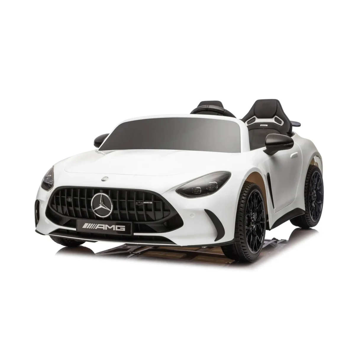 White 24V Mercedes AMG GT63 2-Seater Ride-On Car with EVA Tires, Music, Remote