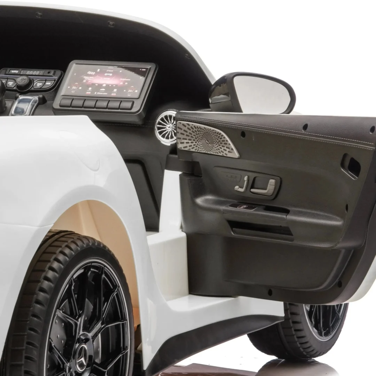 White 24V Mercedes AMG GT63 2-Seater Ride-On Car with EVA Tires, Music, Remote