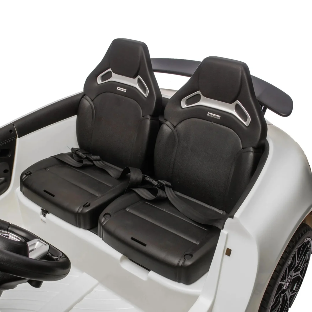 White 24V Mercedes AMG GT63 2-Seater Ride-On Car with EVA Tires, Music, Remote