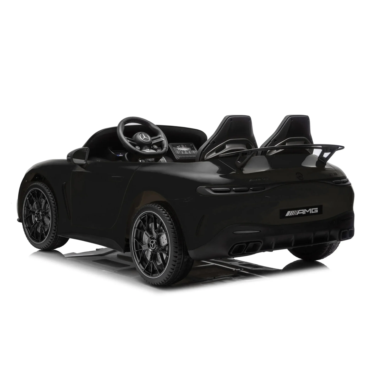 Black 24V Mercedes AMG GT63 2-Seater Ride-On Car with EVA Tires, Music, Remote