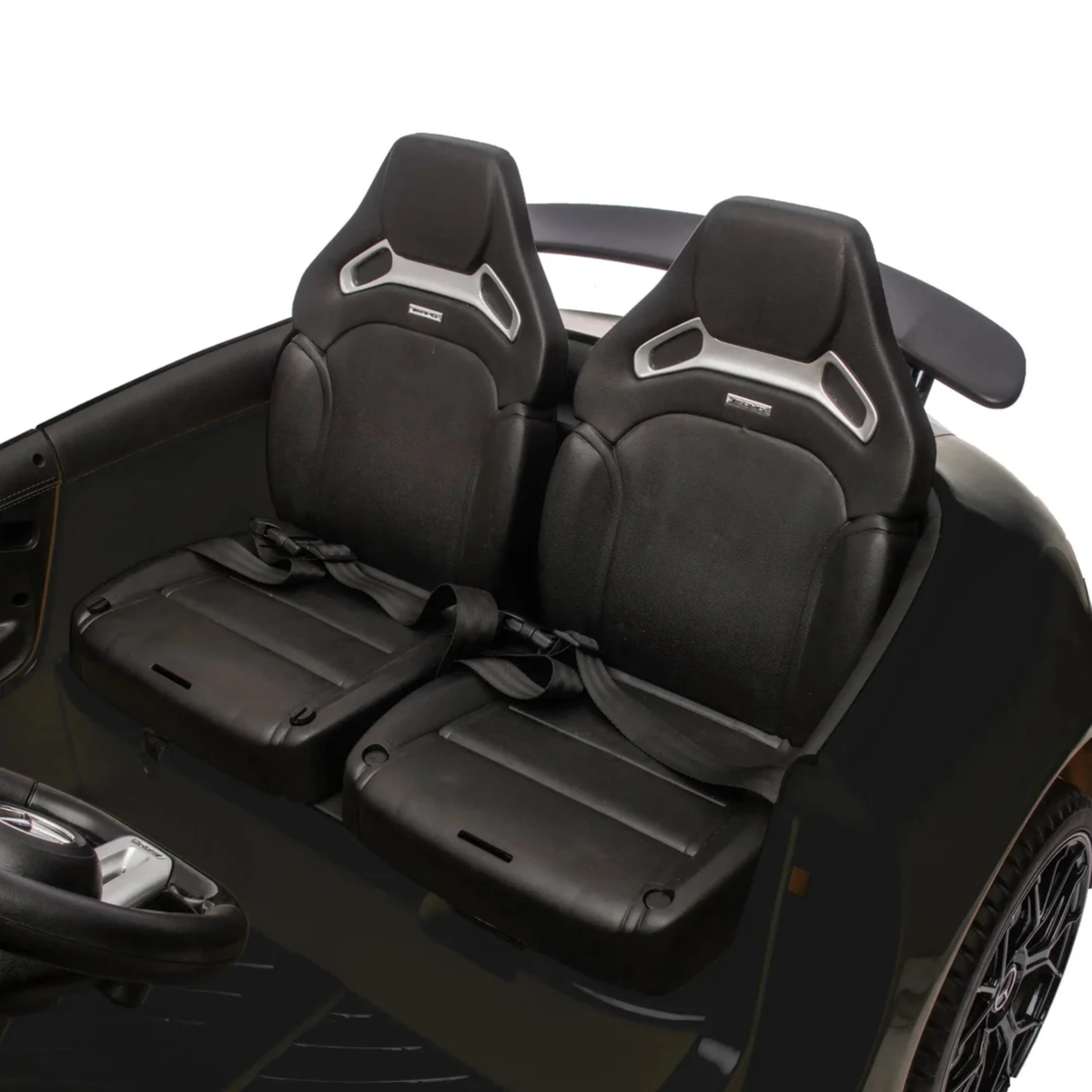 Black 24V Mercedes AMG GT63 2-Seater Ride-On Car with EVA Tires, Music, Remote