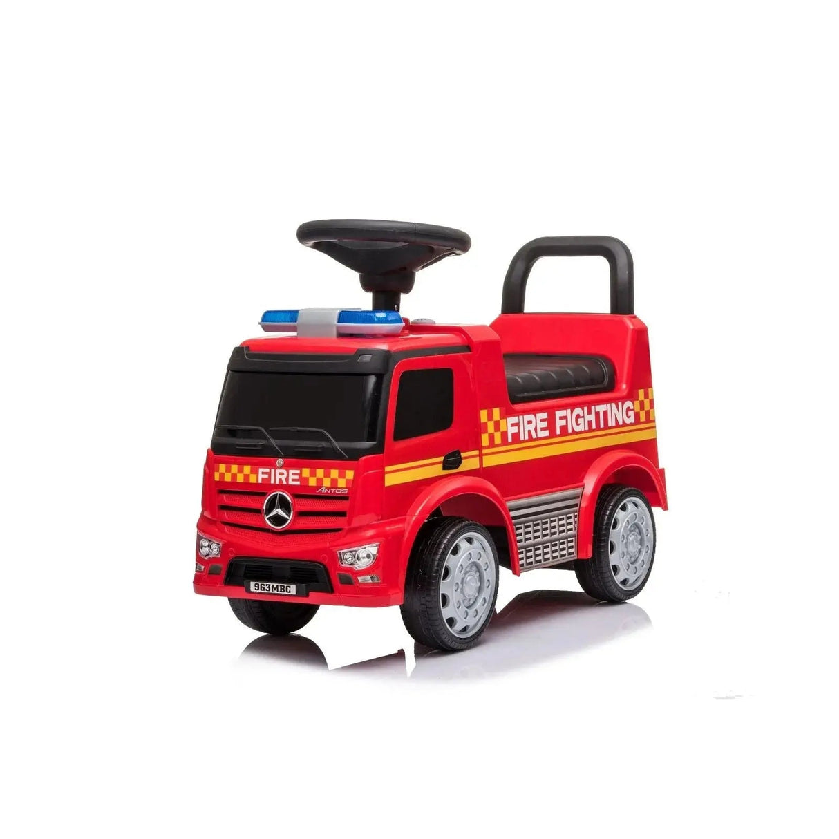 Toddlers Mercedes Antos Foot-to-Floor Ride-On Fire Truck with Storage, Sound