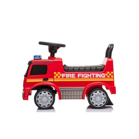 Toddlers Mercedes Antos Foot-to-Floor Ride-On Fire Truck with Storage, Sound