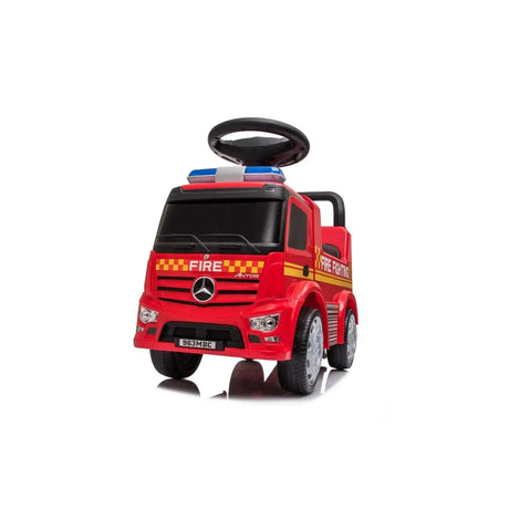 Toddlers Mercedes Antos Foot-to-Floor Ride-On Fire Truck with Storage, Sound