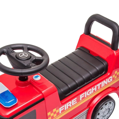 Toddlers Mercedes Antos Foot-to-Floor Ride-On Fire Truck with Storage, Sound