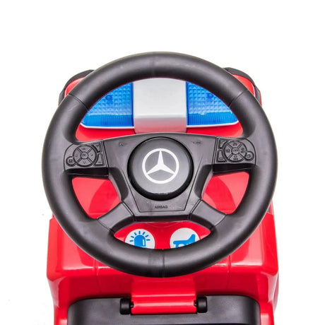 Toddlers Mercedes Antos Foot-to-Floor Ride-On Fire Truck with Storage, Sound