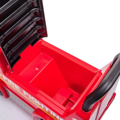 Toddlers Mercedes Antos Foot-to-Floor Ride-On Fire Truck with Storage, Sound