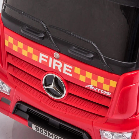 Toddlers Mercedes Antos Foot-to-Floor Ride-On Fire Truck with Storage, Sound