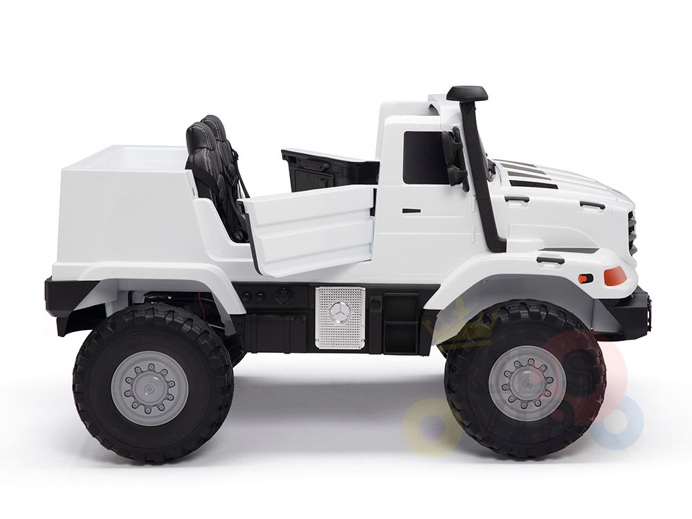 White 24V XXL Mercedes Benz Zetros Kids Ride On Truck with RC