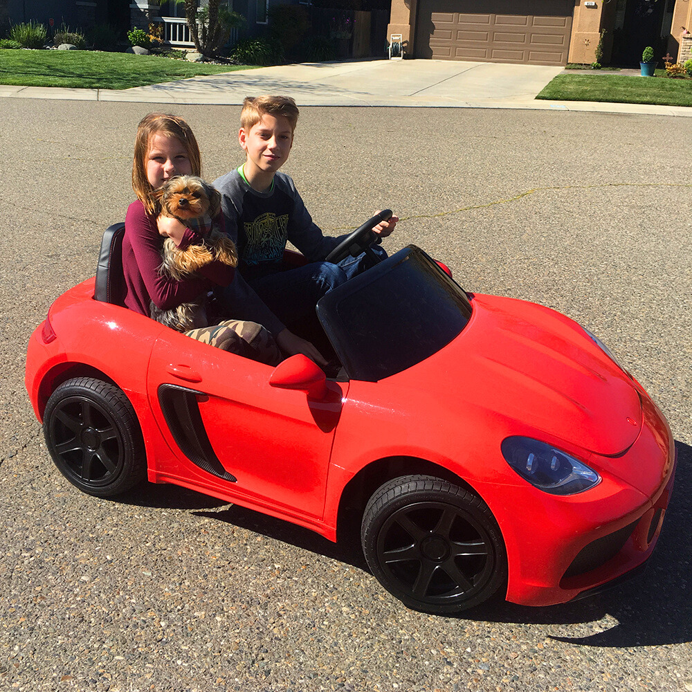 Red 24V/180W SuperSport XXL Big Kids Ride-On Car W/ Real Rubber Tires & Brushless Motor