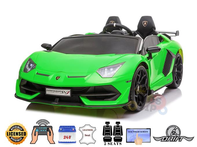 Green Luxury Mp4 Edition 24V Upgraded Lamborghini Drifting Sport Ride on Car: Unleash Thrilling Drives