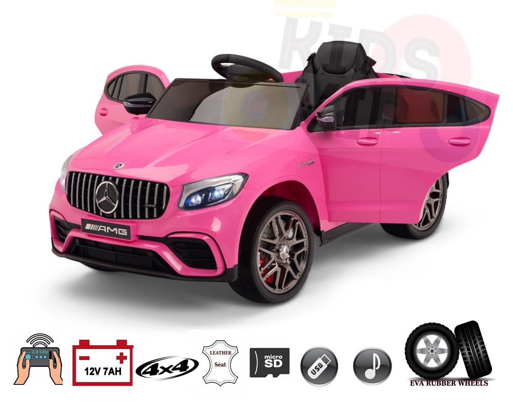 4WD Mercedes Benz GLC63 AMG 12V Kids Ride On Car with RC&Rubber Wheels