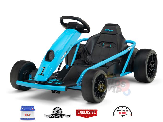 Blue 24V Sport Challenger Drifting Go Kart | KidsVIPOnline