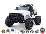 White Official 24V Chevrolet Silverado Lifted Kids Ride-on Truck