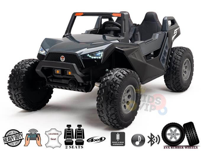  Black 2 Seats Kids XXL Edition 4X4 Dune Buggy 24V Ride On UTV With Rubber Wheels and RC