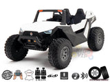 White 24V/4X4 Dune Buggy Ride On UTV, Rubber Wheels and RC