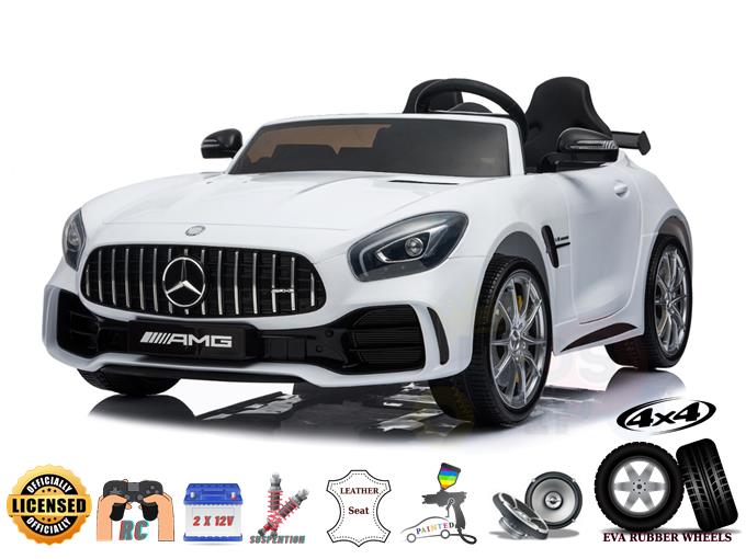 2 Seats 4WD Official Sport Mercedes Benz GTR 2X12V Kids Ride On Car with Leather,Eva, RC