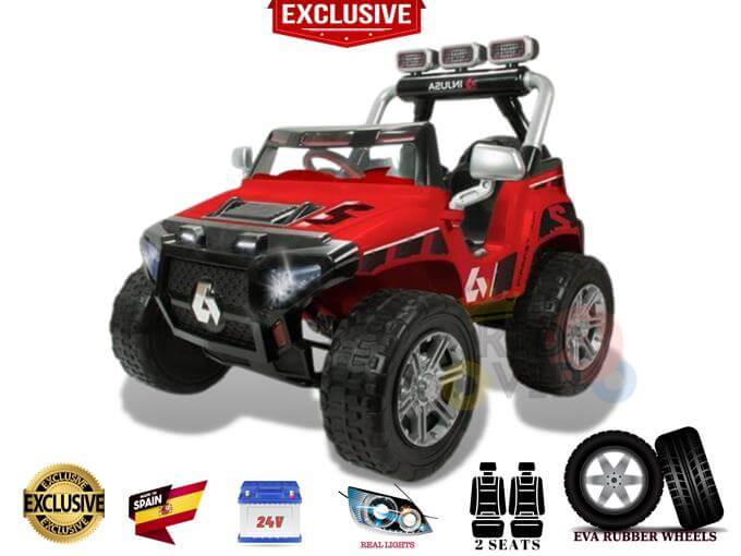 INJUSA Lifted Progressive 2 Seater 24V Monster Truck for Kids, Rubber Wheels (NO REMOTE CONTROL!)