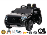 Chevrolet Tahoe 12V Kids and Toddlers Ride-On Truck, Rubber Wheels, Leather Seat, RC