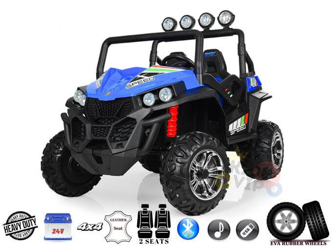 4X4 Edition 24V Viper Kids Ride on Buggy/ UTV with RC, Rubber Wheels