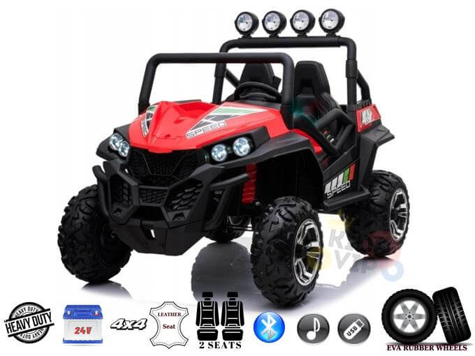 4X4 Edition 24V Viper Kids Ride on Buggy/ UTV with RC, Rubber Wheels