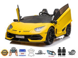 "Upgrade Your Ride with the Yellow 24v Lamborghini SVJ Drifting Kids Ride on Car"