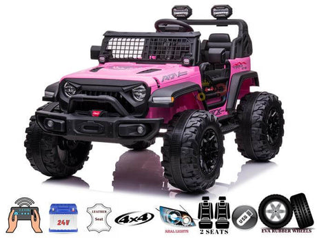 Pink 24V/4WD Xtreme Ride on Truck, Eva Wheels and Leather Seats