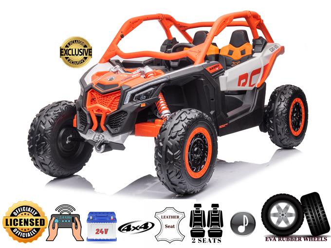 Orange 2x24V/4WD Official Can-Am Maverick Ride on Buggy, LX Performance