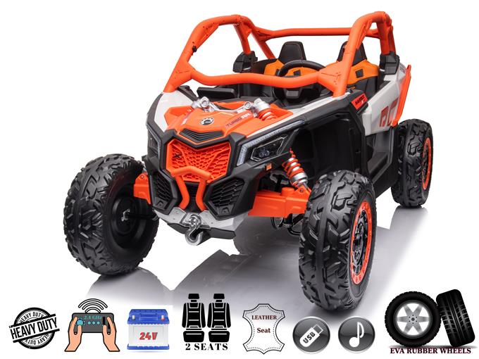 Orange 2x24V/2WD Official Can-Am Maverick Ride on Buggy, LX Performance