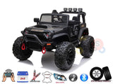 Black Upgraded 24V Big Eva Wheels Edition Kids Ride on Truck with RC