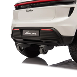 White 24V Porsche Macan Turbo EV Ride-On SUV with EVA Tires, LED Lights, Music, Remote