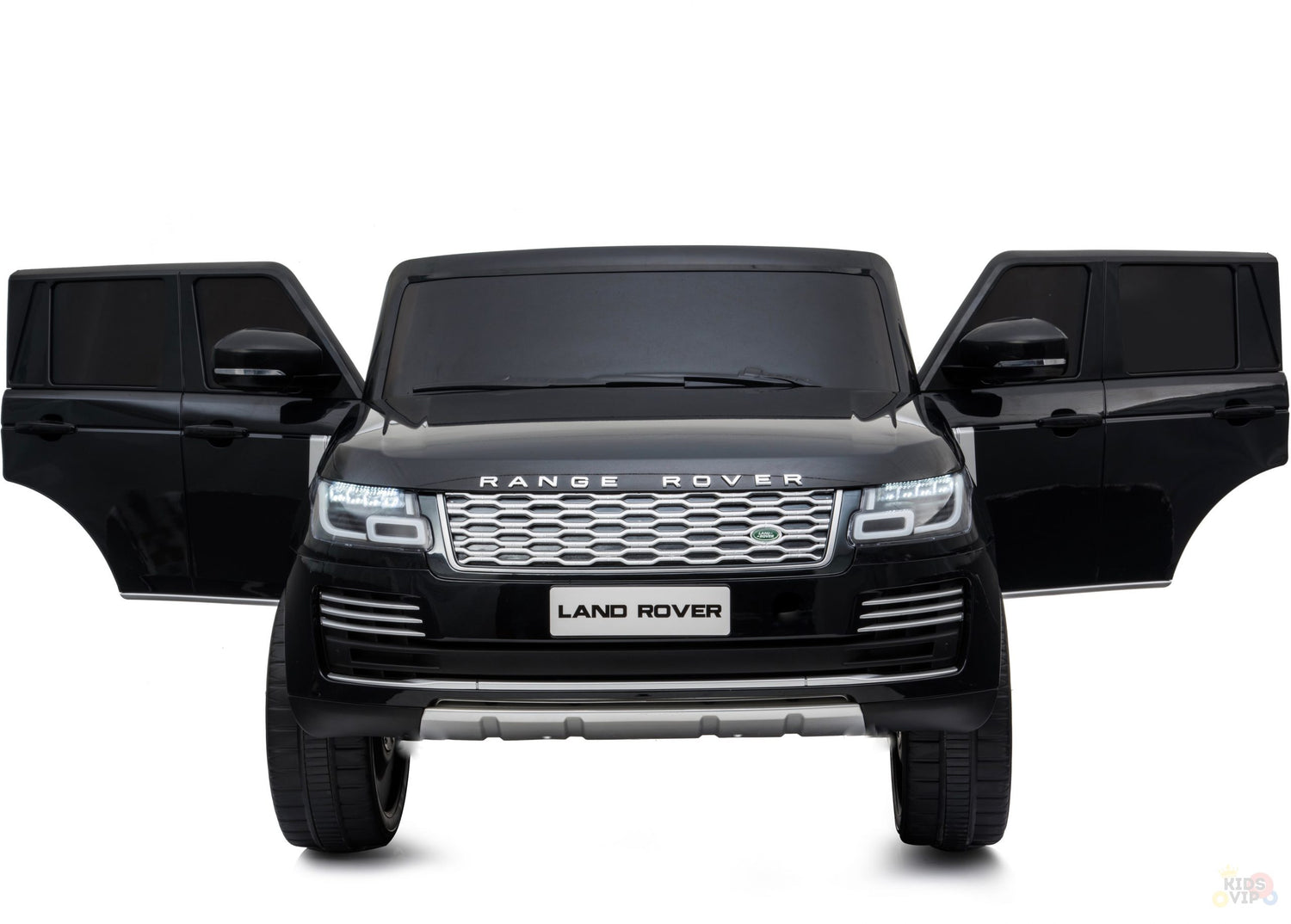 The Black 24V Official Range Rover Complete MP4 Edition Kids Ride On Car with RC features an open-door design, detailed grille, and headlights, offering upgraded elements for enhanced play. Designed to impress, its every young drivers dream car.