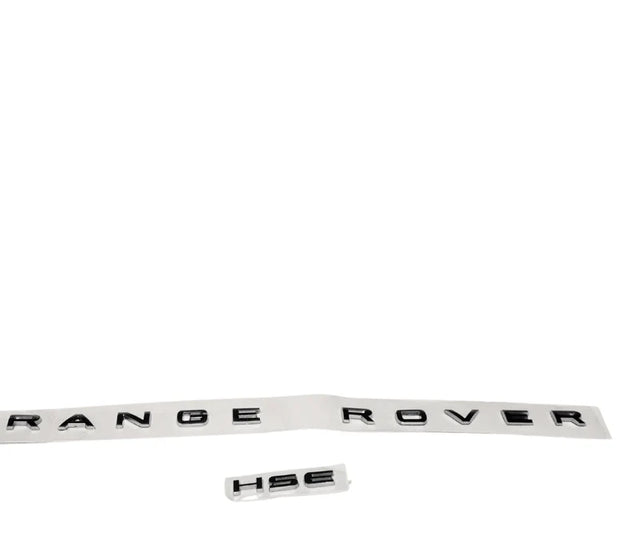 Range Rover HSE emblem on a white background

