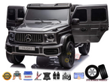 Grey Metallic Mercedes G63 XXL 24V Kids Ride-On Truck – Platinum Edition with MP4, Dual Batteries, 4WD, EVA Tires & Leather Seats