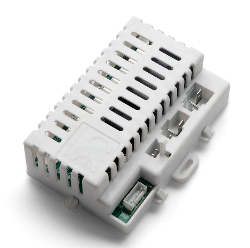 A 24V Audi Q5 Receiver, a white rectangular component with perforated plastic casing, reveals its internal circuitry. It ensures seamless integration through multiple connectors and ports, enhancing compatibility with various electronic systems, showcasing precision engineering.