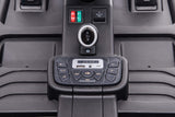 Close-up of a dashboard in the Big Kids 24 Volt Ultra-Violent Complete Edition Drifting Go-Kart, featuring a digital display with 88.8, buttons for volume, play, and mode, plus a USB port and power settings. Its sleek black design is perfect for any drifting go-kart enthusiast.