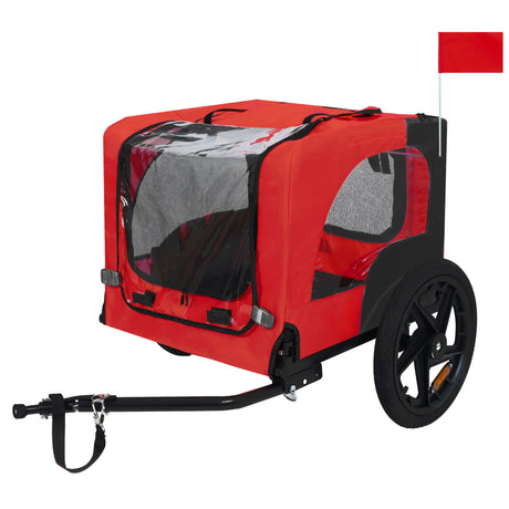 Pet Bike Trailer Dog Cart for Bicycle,Suitable for Small and Medium Pets, Easy Folding Cart Frame, Quick Release Wheel, Non-Slip Floor, Internal Leash