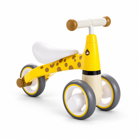 Toddlers Yellow Giraffe 3-Wheel Balance Bike with EVA Tires, Cushioned Seat