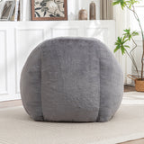 Bean Bag Chair, Comfy Bean Bag Sofa with Back Support, Faux Fur Bean Bag Chair for Adults and Kids, Stuffed Floor Sofa for Living Room, Bedroom, Apartment, Grey