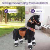 Toddlers Black Indoor/Outdoor Ride-On Pony with Cushioned Seat, Anti-Slip Wheels (Ages 4–7)