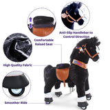 Toddlers Black Indoor/Outdoor Ride-On Pony with Cushioned Seat, Anti-Slip Wheels (Ages 4–7)