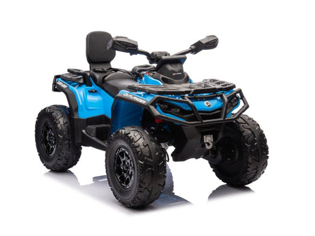 Blue 24V Premium Edition Can-Am Outlander 4WD Ride-On Quad ATV for 2 Kids