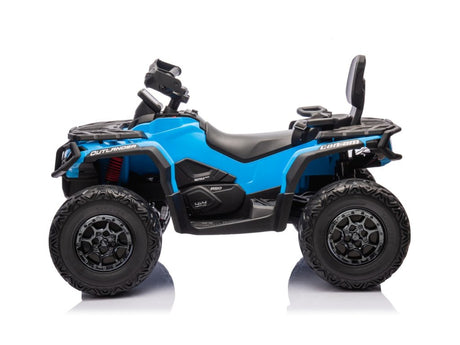 Blue 24V Premium Edition Can-Am Outlander 4WD Ride-On Quad ATV for 2 Kids