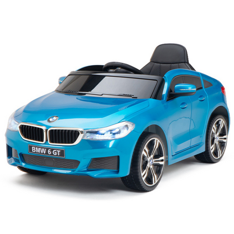 Blue 12V BMW GT Kids Licensed 1-Seater Upgraded Ride-On Car with EVA Wheels, Music, RC