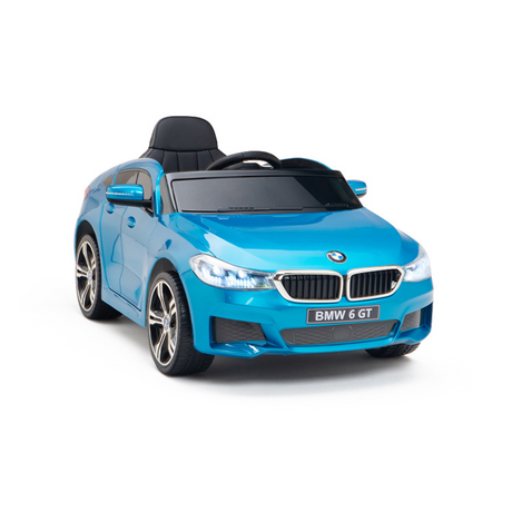 Blue 12V BMW GT Kids Licensed 1-Seater Upgraded Ride-On Car with EVA Wheels, Music, RC