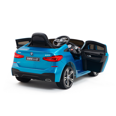 Blue 12V BMW GT Kids Licensed 1-Seater Upgraded Ride-On Car with EVA Wheels, Music, RC